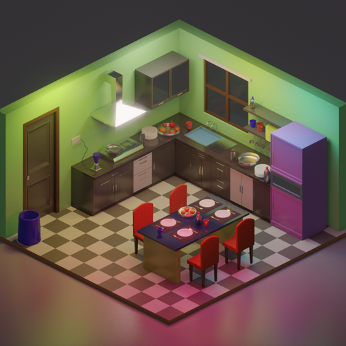 Low Poly Kitchen preview image